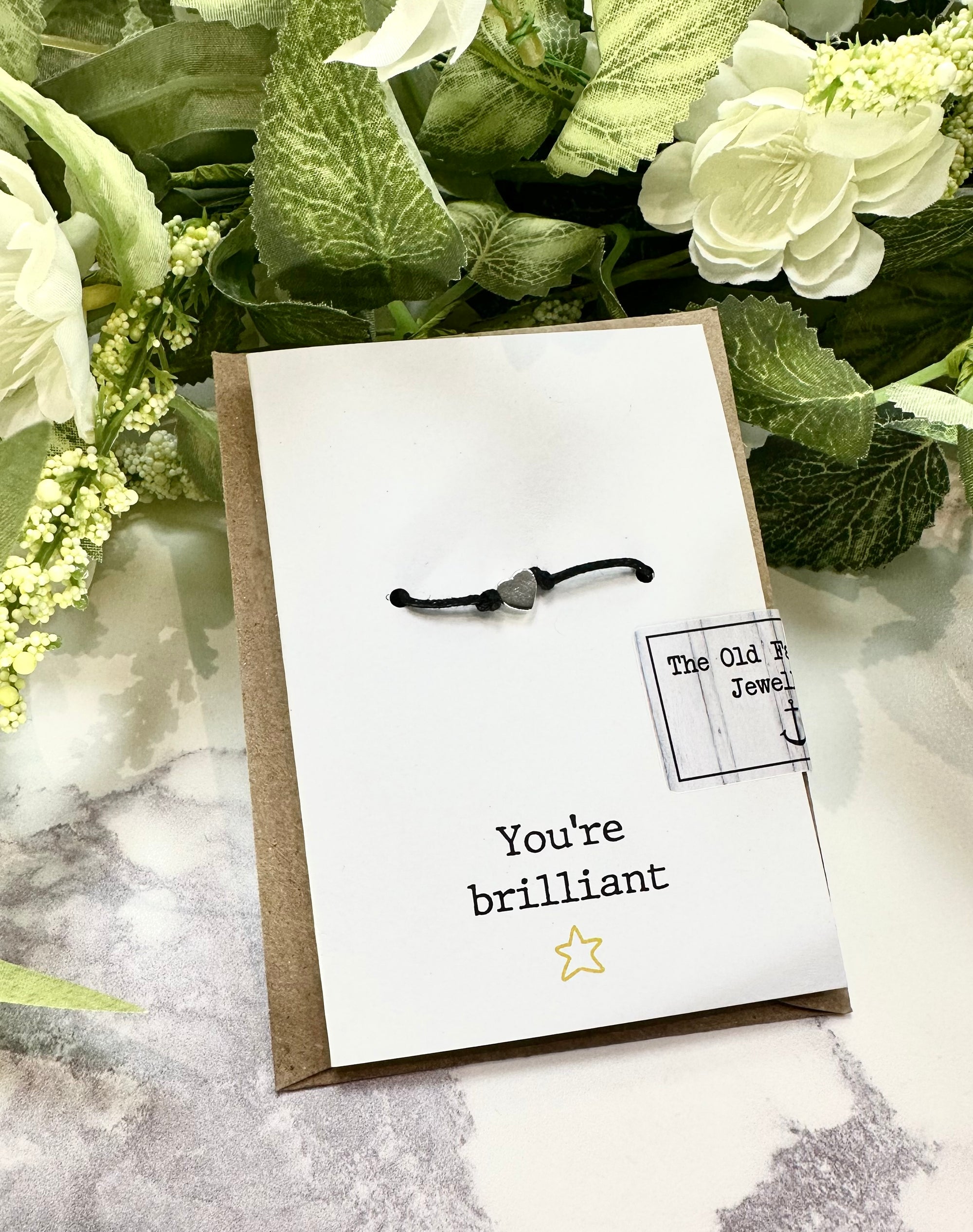 You're Brilliant - Star Black Cord Wish Bracelet