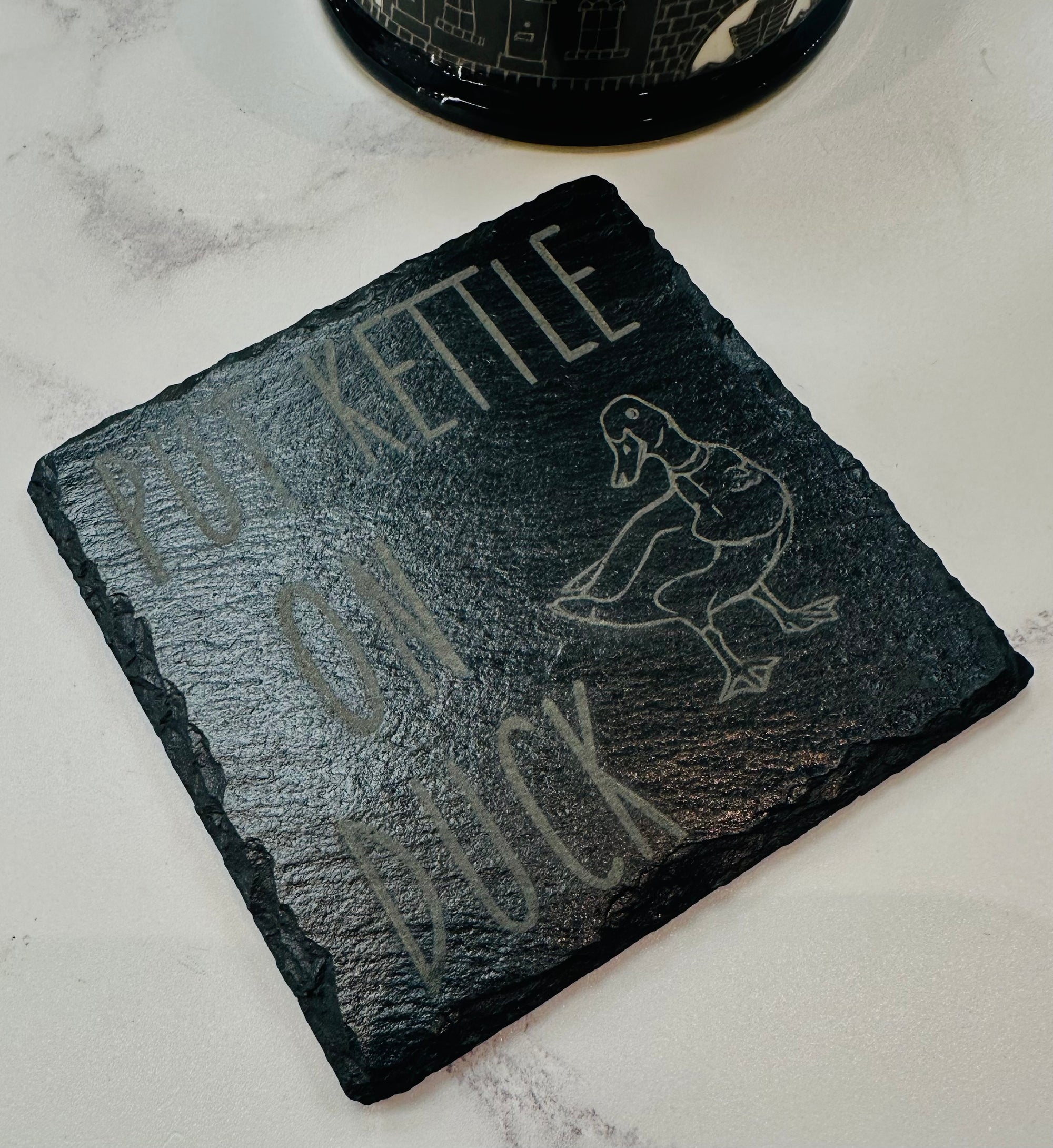 Put Kettle on Duck Slate Coaster