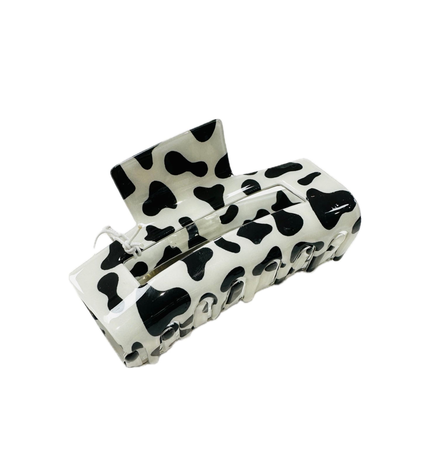 Park Lane Claw Clip Hair Accessory - Black & White Cow Print