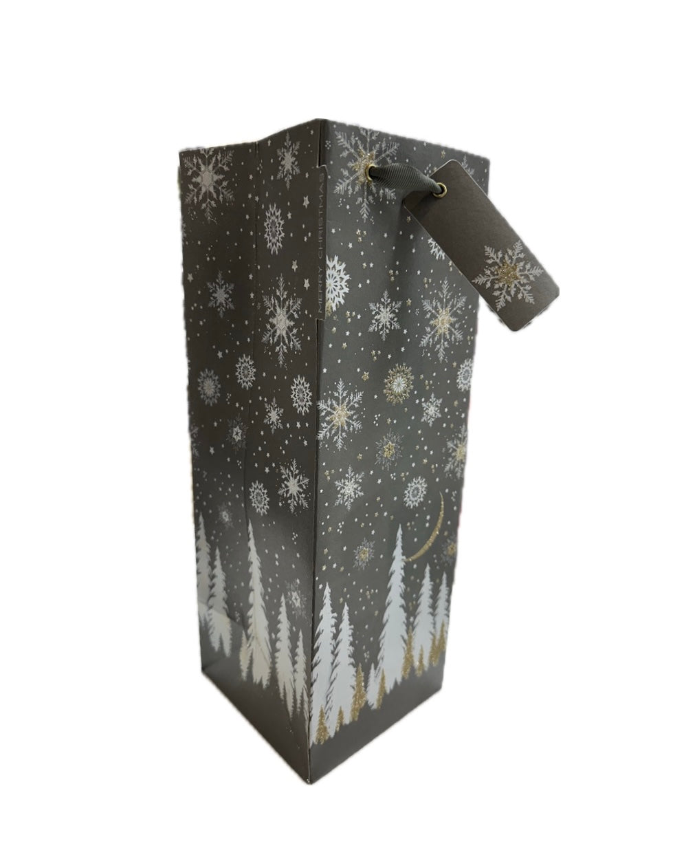 Five Dollar Shake Christmas Woodland & Snowflake Bottle Gift Bag