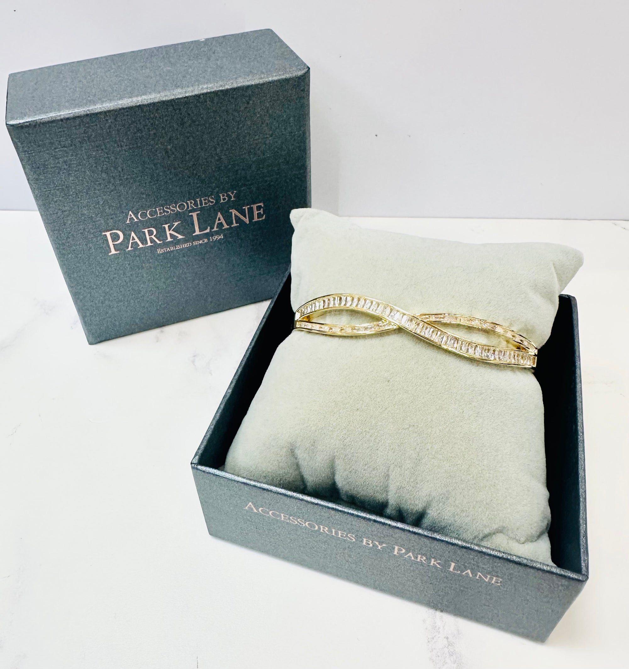 Park Lane Gold Cubic Zirconia Twist Bangle Bracelet - Gold