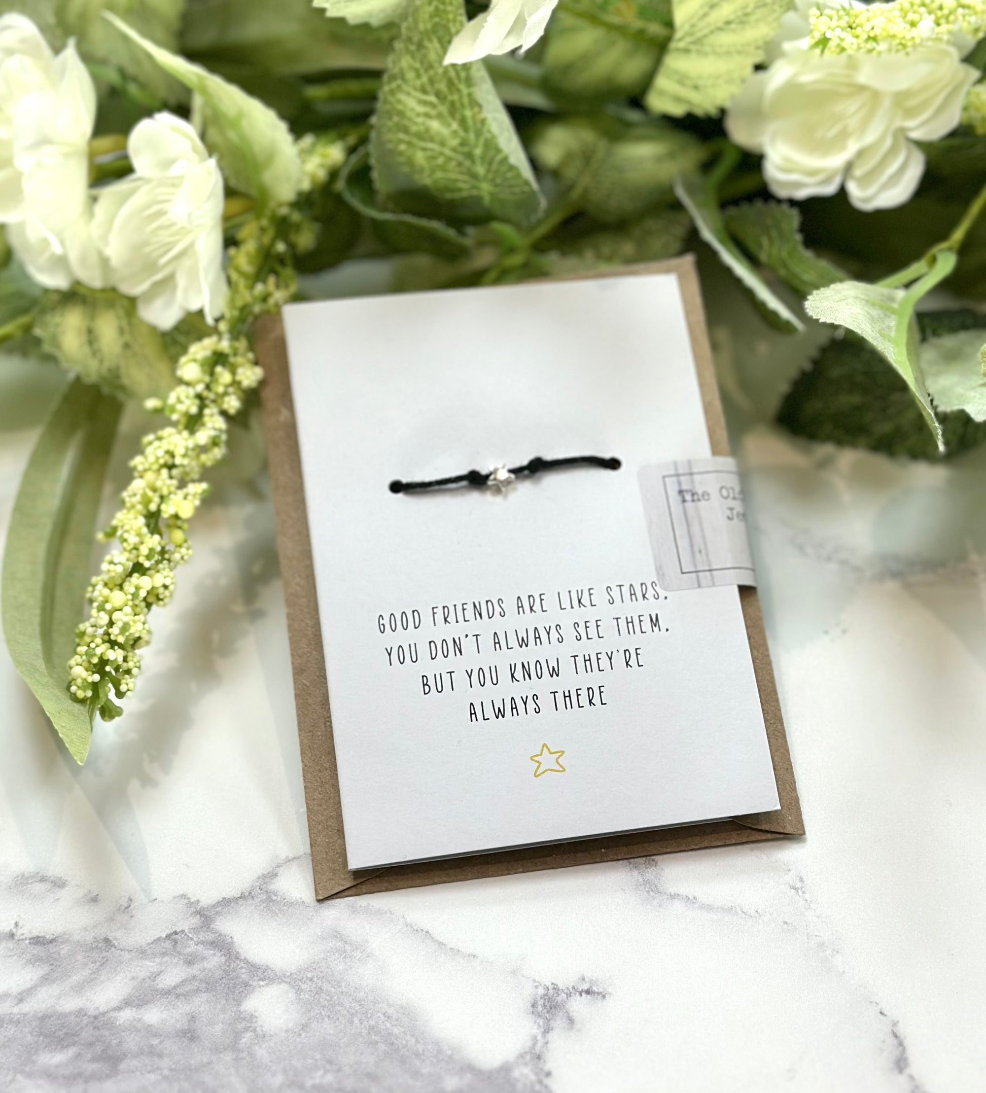 Good Friends Are Like Stars - Star Black Cord Wish Bracelet