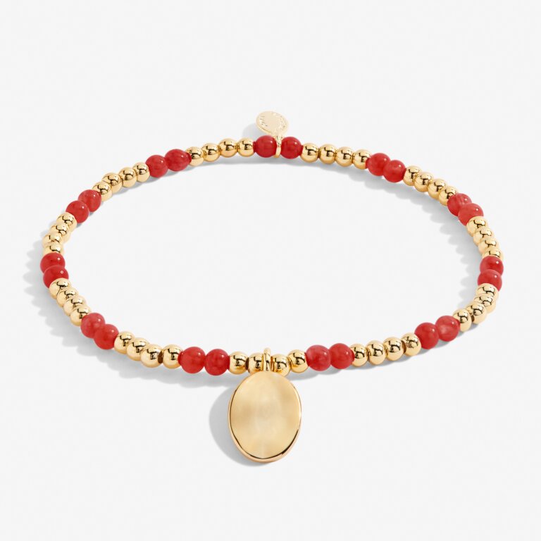 Joma Jewellery - 'A Little January' Garnet & Gold Birthstone Bracelet