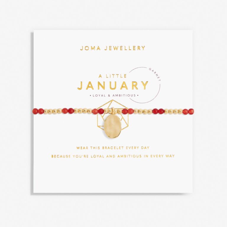 Joma Jewellery - 'A Little January' Garnet & Gold Birthstone Bracelet