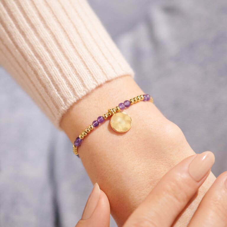 Joma Jewellery - 'A Little February' Amethyst & Gold Birthstone Bracelet