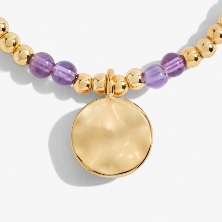 Joma Jewellery - 'A Little February' Amethyst & Gold Birthstone Bracelet