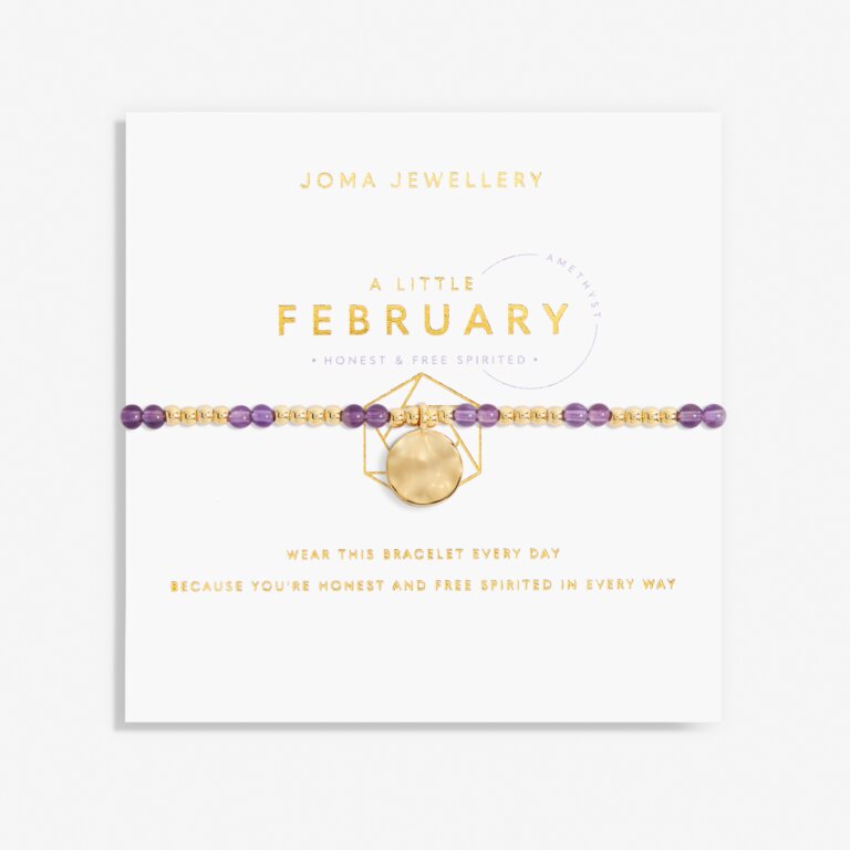 Joma Jewellery - 'A Little February' Amethyst & Gold Birthstone Bracelet