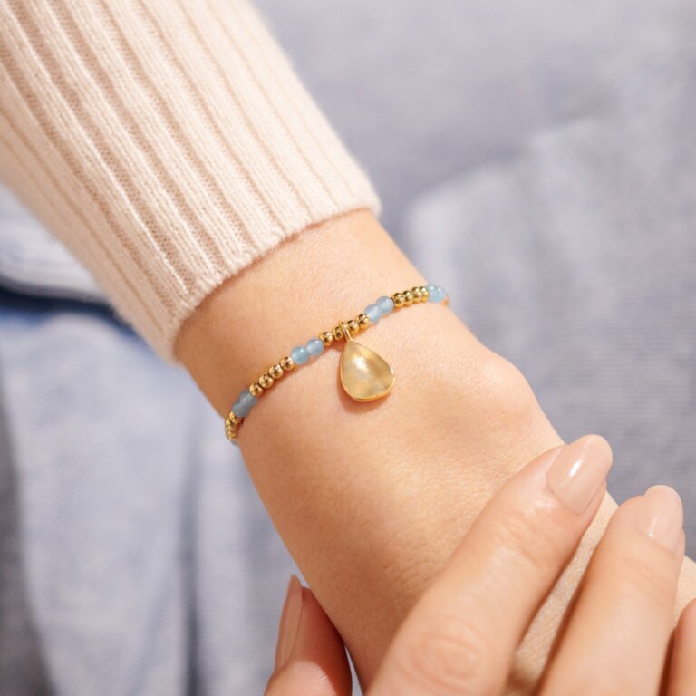 Joma Jewellery - 'A Little March' Aqua Crystal & Gold Birthstone Bracelet