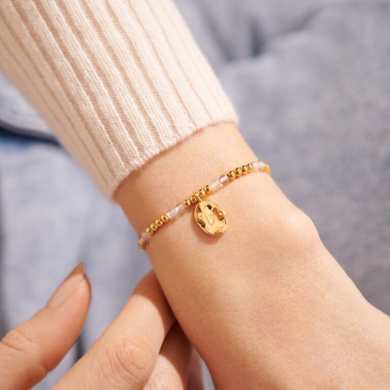 Joma Jewellery - 'A Little April' Rock Crystal & Gold Birthstone Bracelet