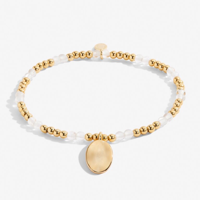 Joma Jewellery - 'A Little April' Rock Crystal & Gold Birthstone Bracelet
