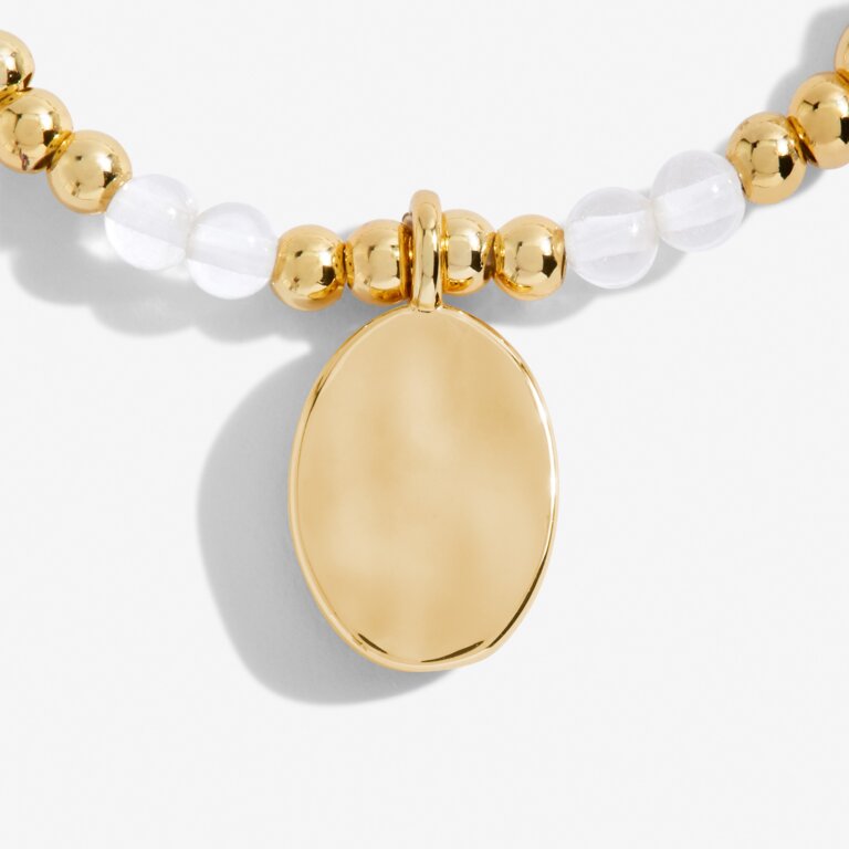 Joma Jewellery - 'A Little April' Rock Crystal & Gold Birthstone Bracelet