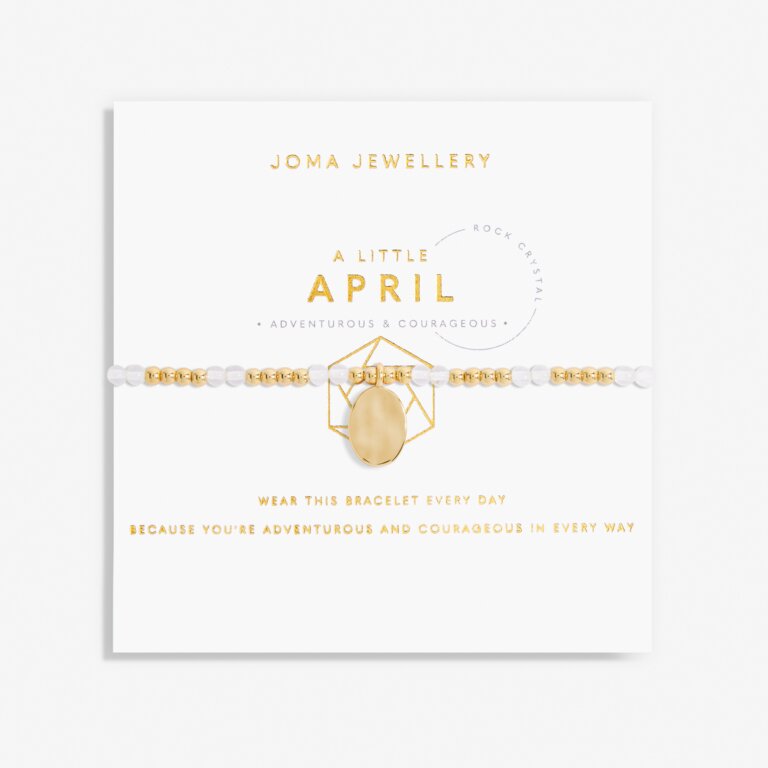 Joma Jewellery - 'A Little April' Rock Crystal & Gold Birthstone Bracelet