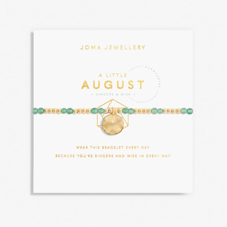 Joma Jewellery - 'A Little August' Aventurine & Gold Birthstone Bracelet