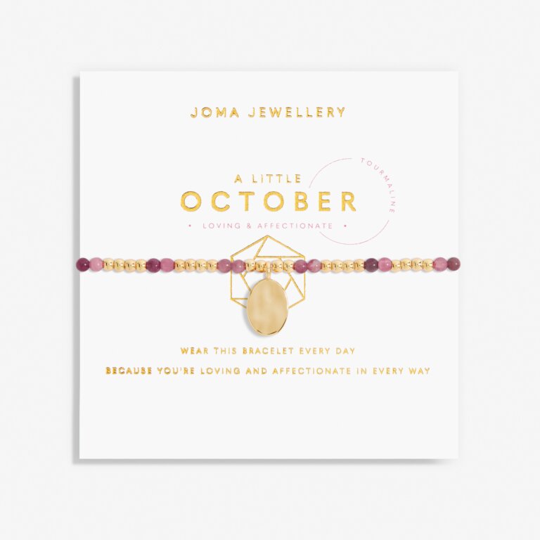 Joma Jewellery - 'A Little October' Tourmaline & Gold Birthstone Bracelet