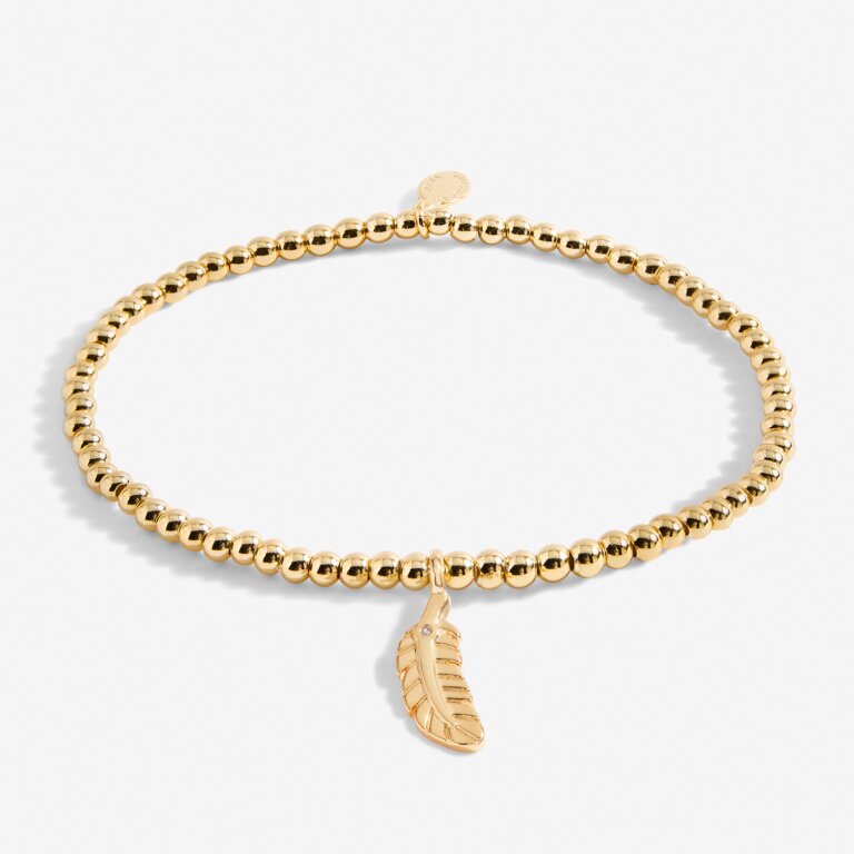 Joma Jewellery - Gold "A Little Feathers Appear When Loved Ones Are Near" Bracelet