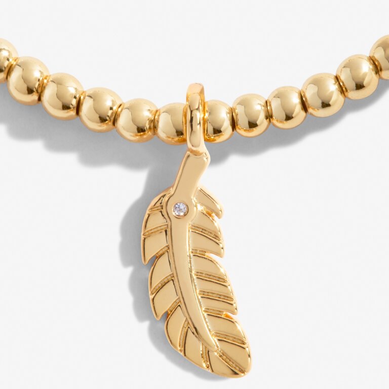 Joma Jewellery - Gold "A Little Feathers Appear When Loved Ones Are Near" Bracelet