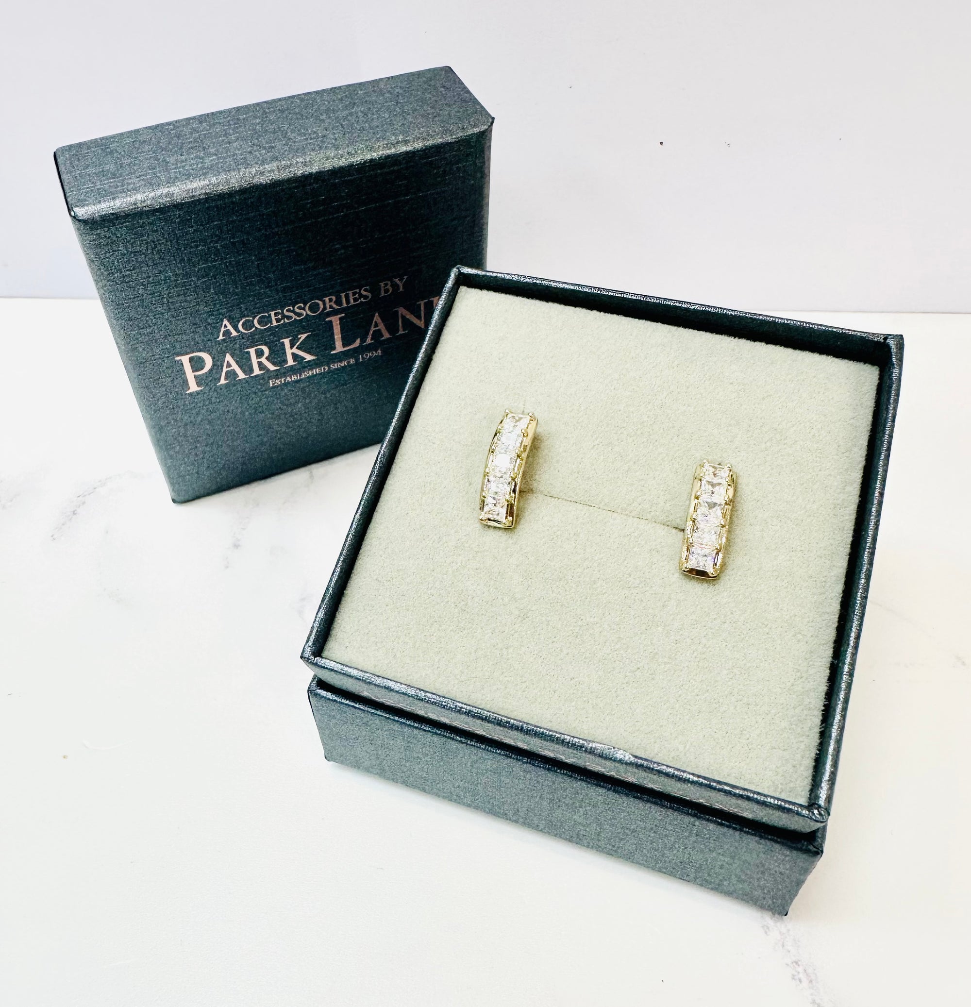 Park Lane Crystal Curved Front Small Hoop Earrings - Gold