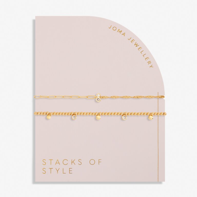 Joma Jewellery - Stacks of Style CZ Set of 2 Bracelets - Gold