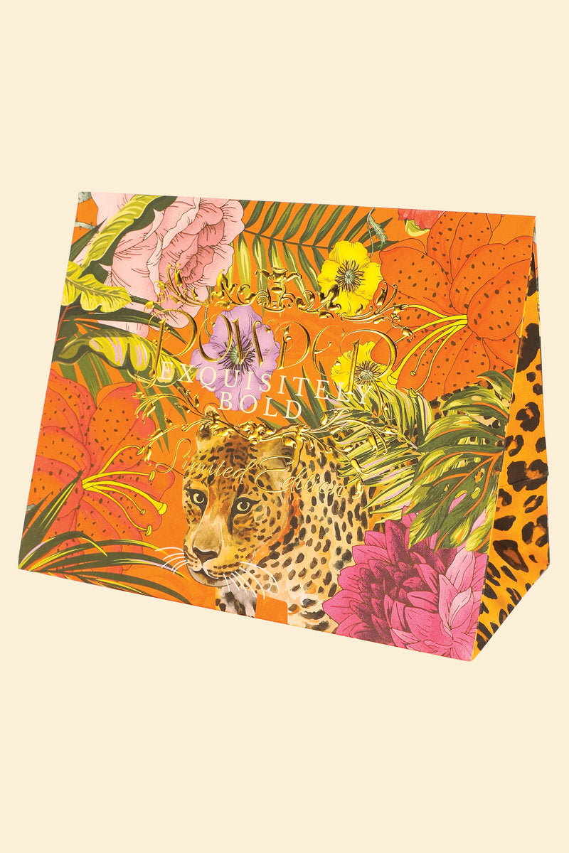 Powder Velvet Embellished Headband - Golden Wildflowers - Fuchsia