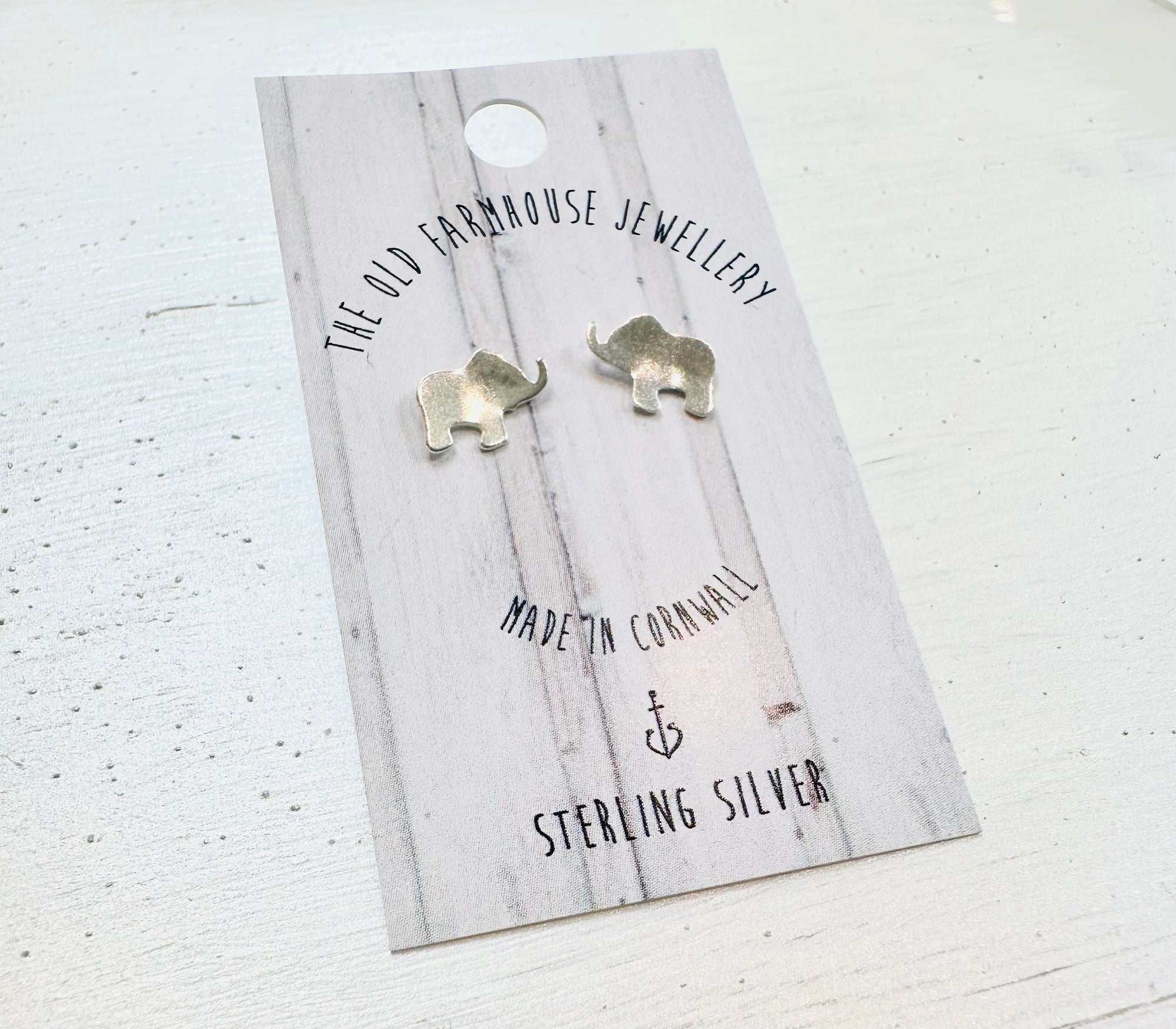 Elephant - Sterling Silver Mini Stud Earrings - The Old Farmhouse Jewellery