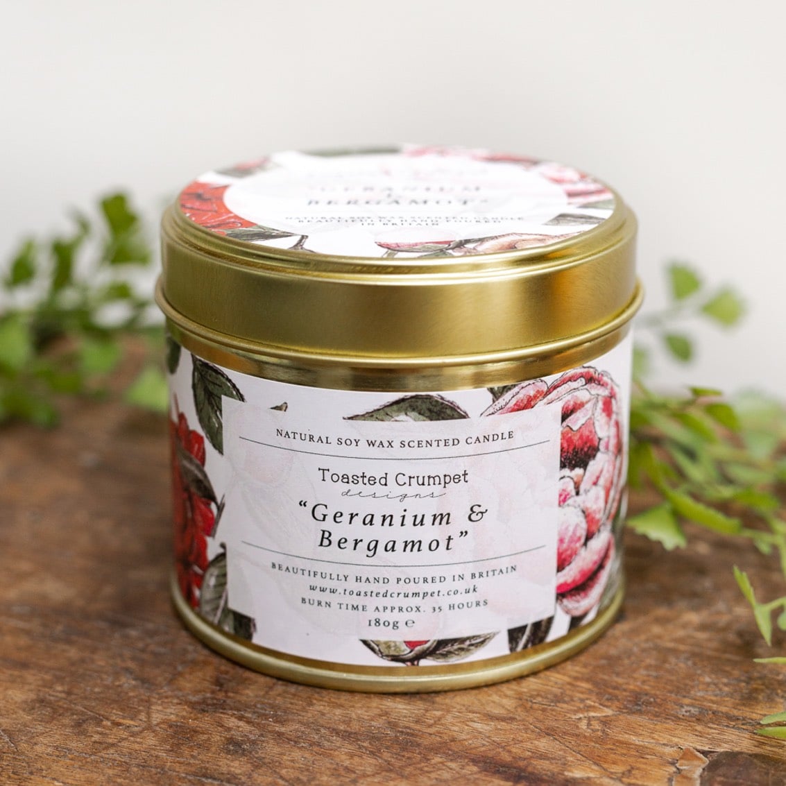 Toasted Crumpet - Geranium & Bergamot Tinned Soy Wax Candle