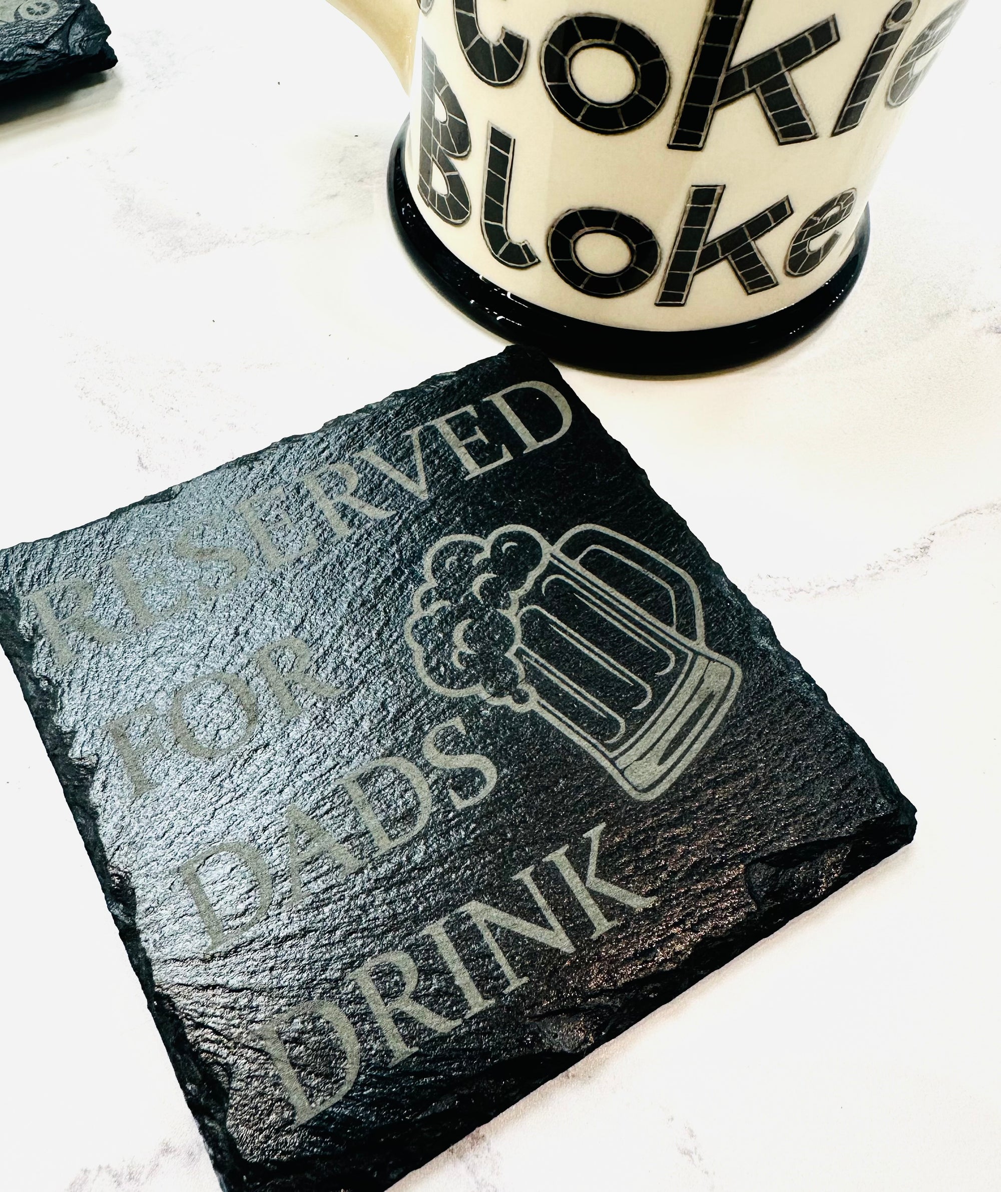 Reserved for Dads Drink Beer Slate Coaster