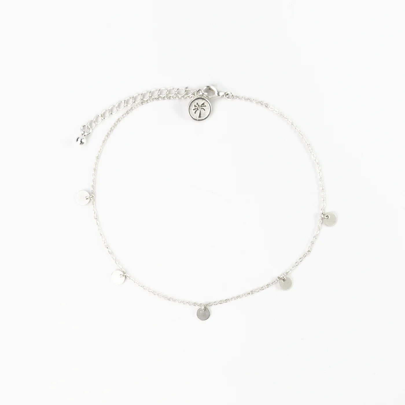 Pineapple Island Aya Disc Chain Anklet - Silver Plated