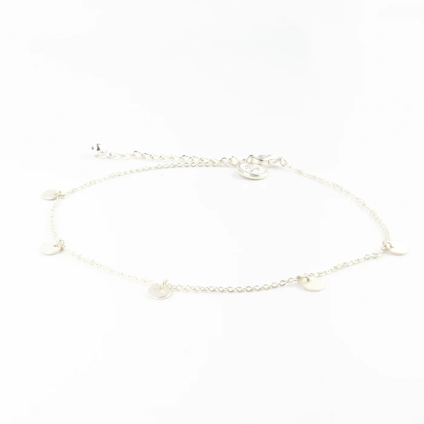Pineapple Island Aya Disc Chain Anklet - Silver Plated