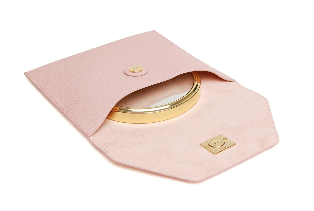 Alice Wheeler Large Pink Bee Travel Mirror & Case - 7x Magnification
