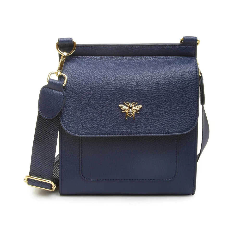 Alice Wheeler Navy Small Bloomsbury Crossbody Bag