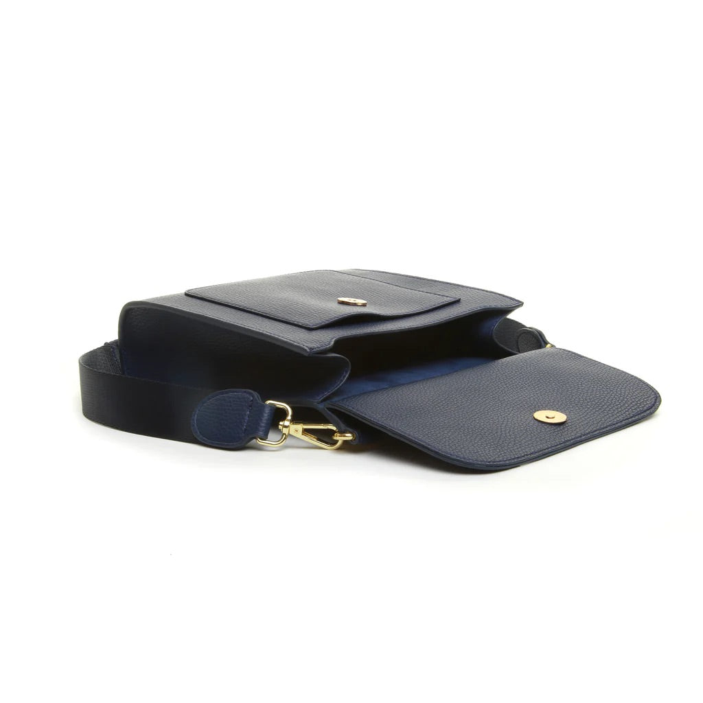 Alice Wheeler Navy Small Bloomsbury Crossbody Bag