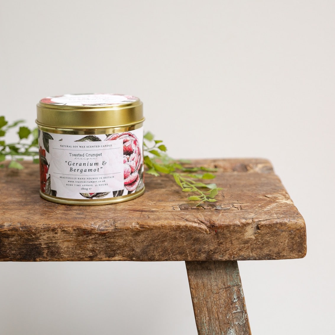 Toasted Crumpet - Geranium & Bergamot Tinned Soy Wax Candle
