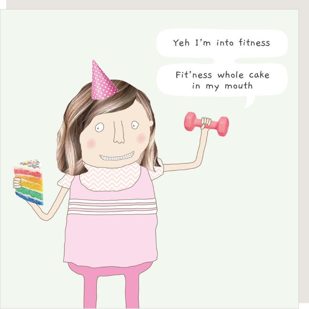 Rosie Made A Thing - Fitness Cake - Blank Card