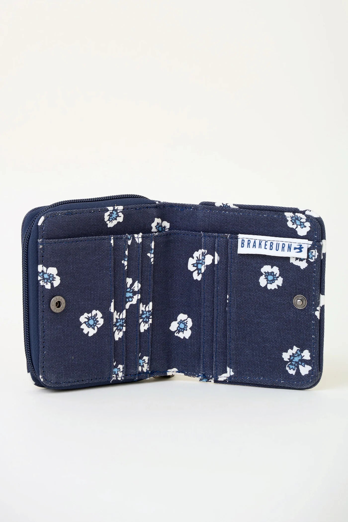 Brakeburn Polka Flora Compact Purse Navy Blue