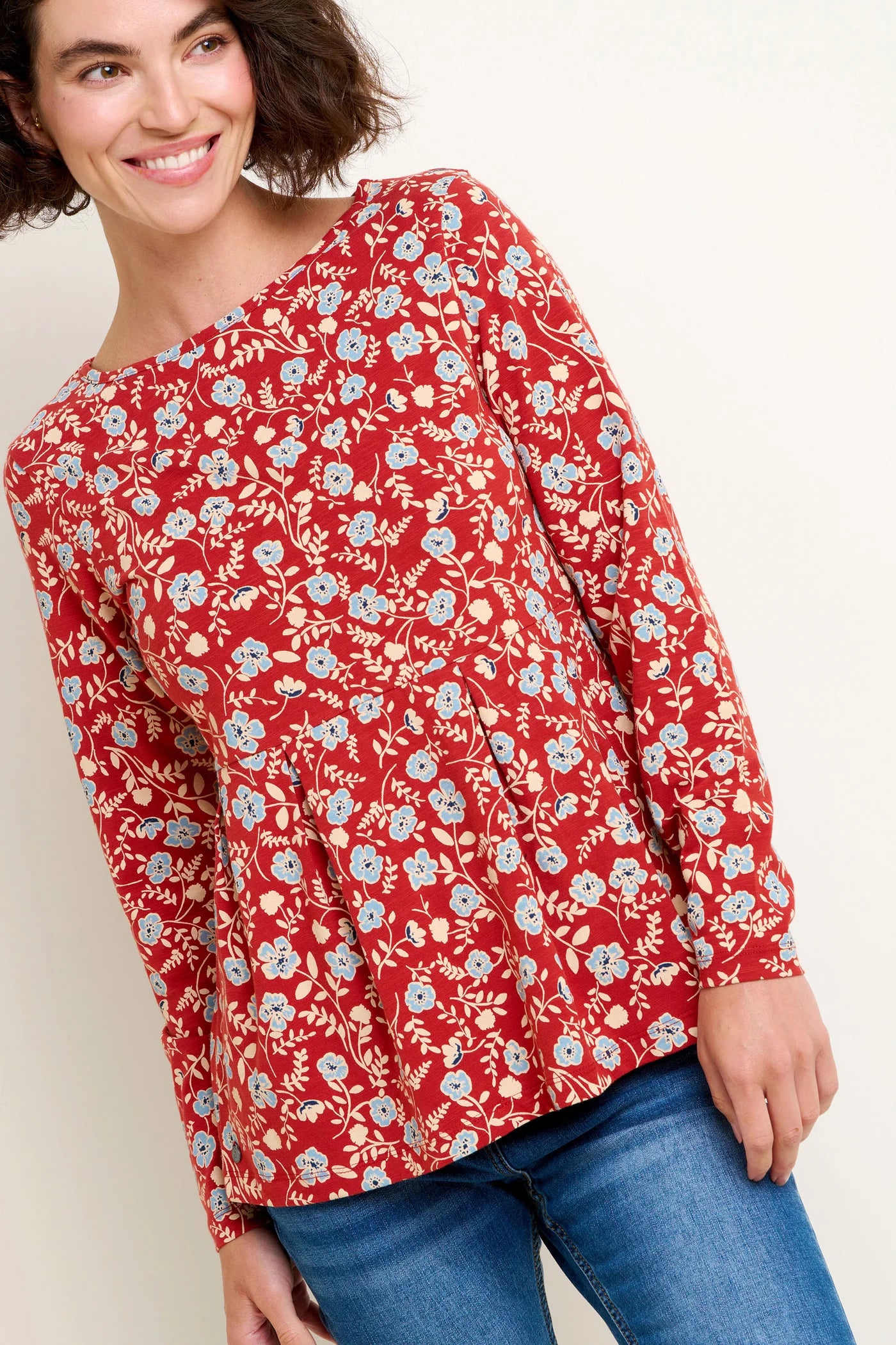 Brakeburn Poppy Long Sleeve Tee - Red