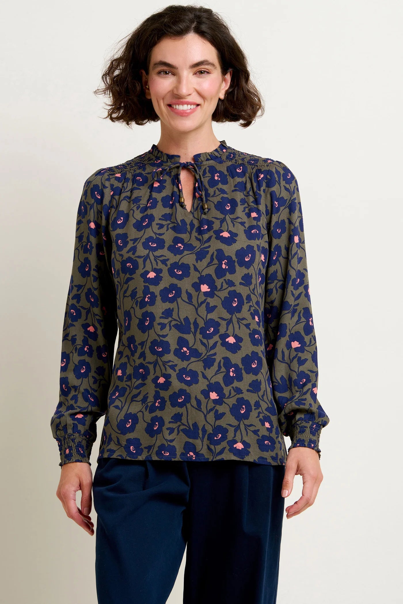 Brakeburn Midnight Bloom Blouse - Green