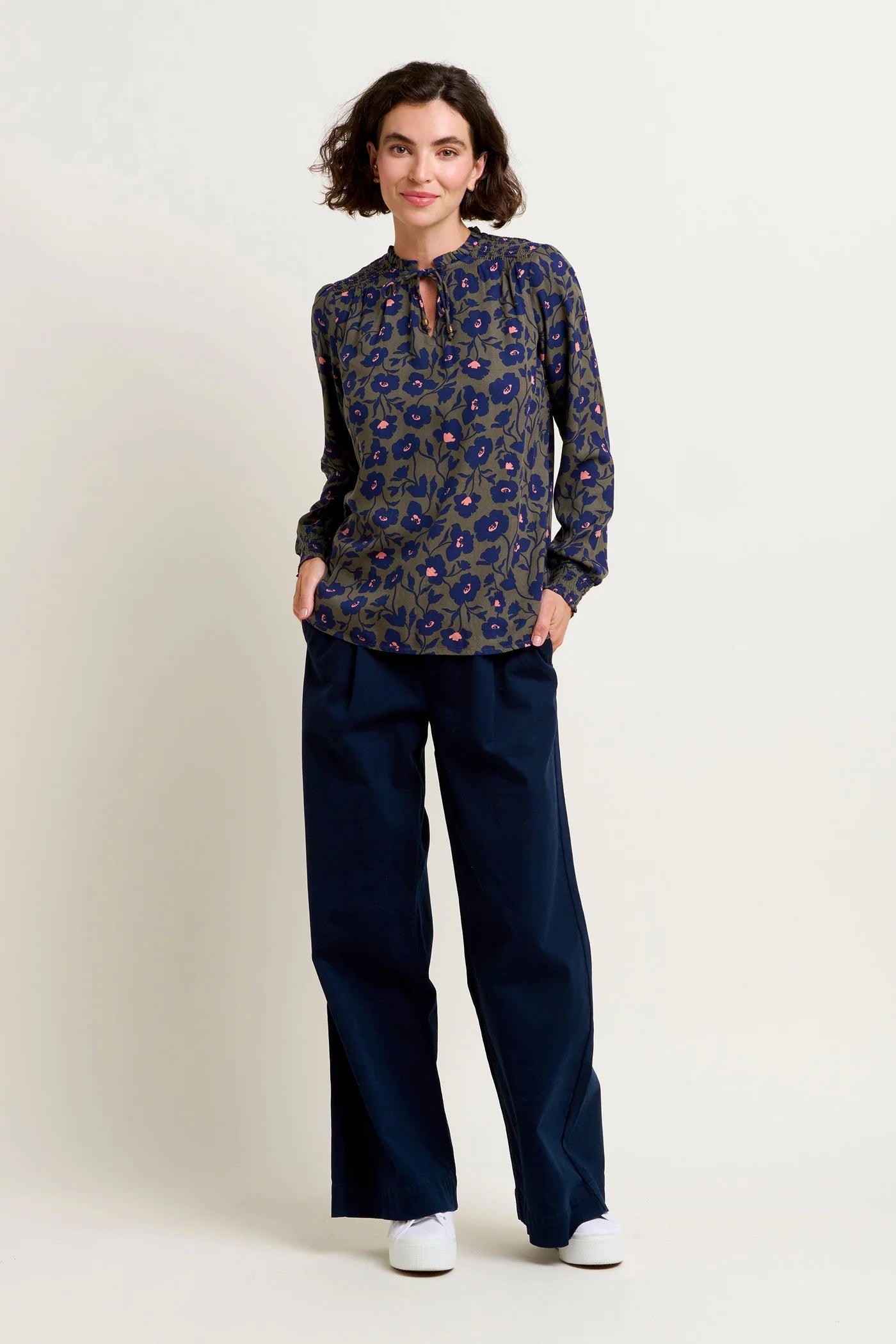 Brakeburn Midnight Bloom Blouse - Green
