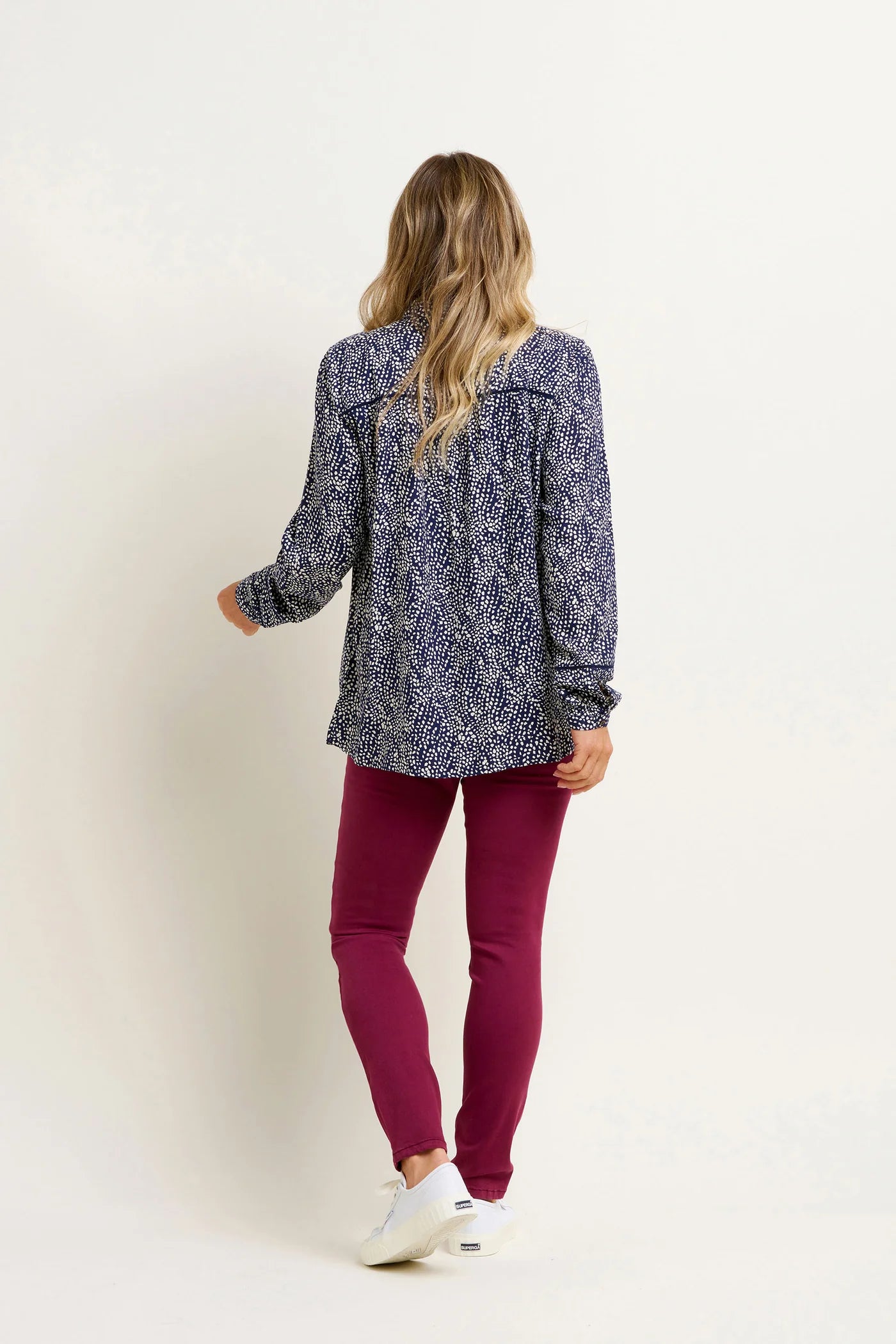 Brakeburn Navy Flowing Spots Blouse