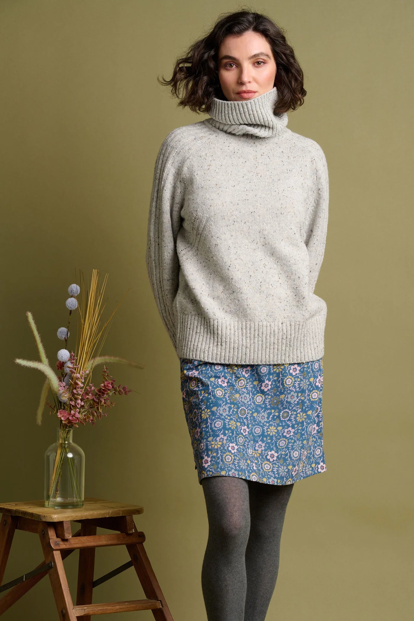 Brakeburn Folk Floral Cord Skirt