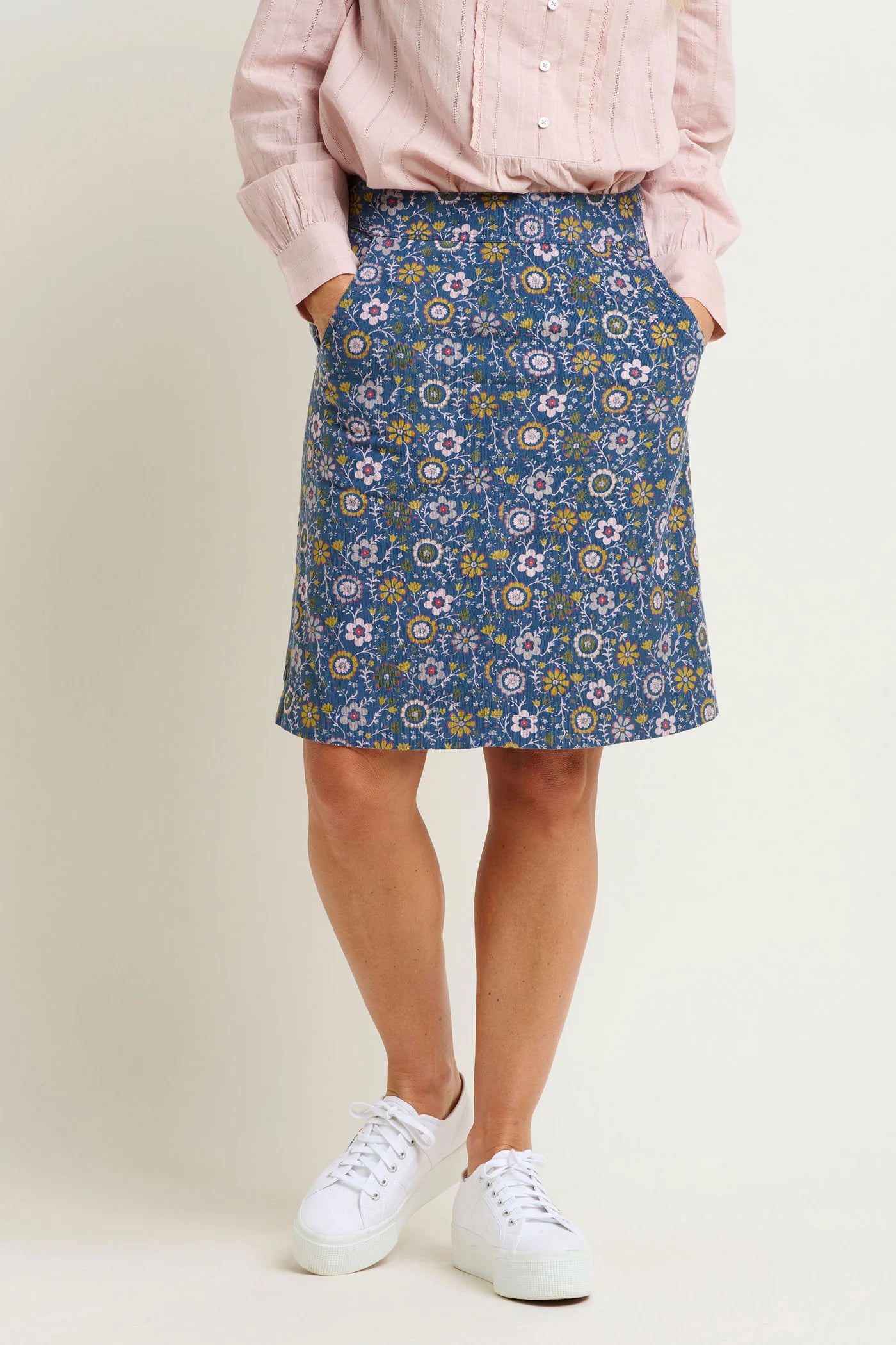 Brakeburn Folk Floral Cord Skirt