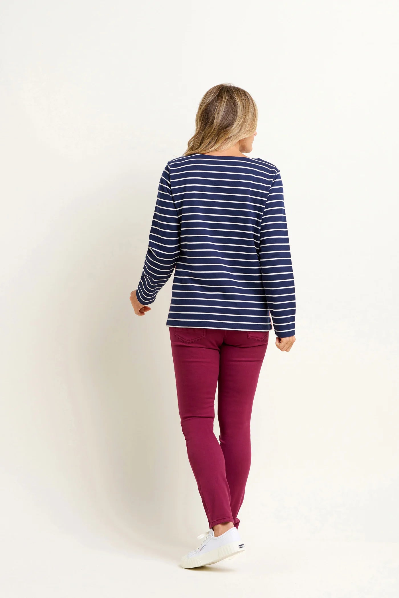 Brakeburn Navy Bella Crew Stripe Long Sleeved Top