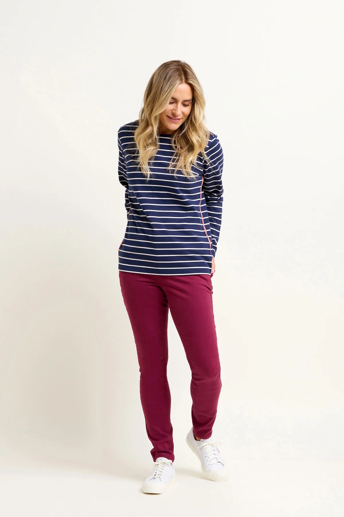 Brakeburn Navy Bella Crew Stripe Long Sleeved Top