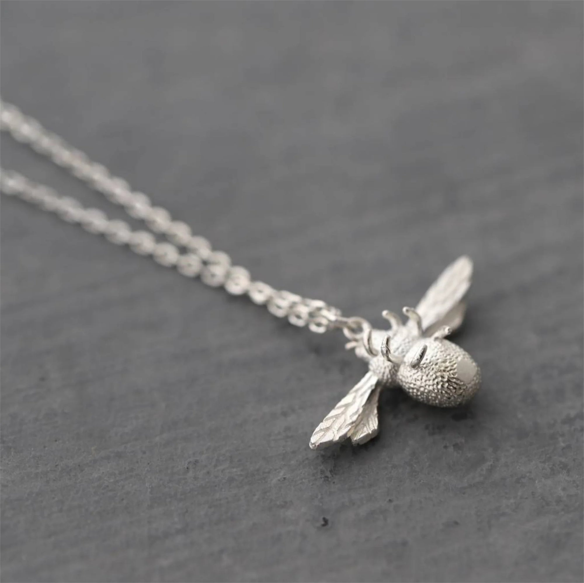 Be Happy Bee Free Bee You - Message in a Bottle - Sterling Silver Bumble Bee Necklace