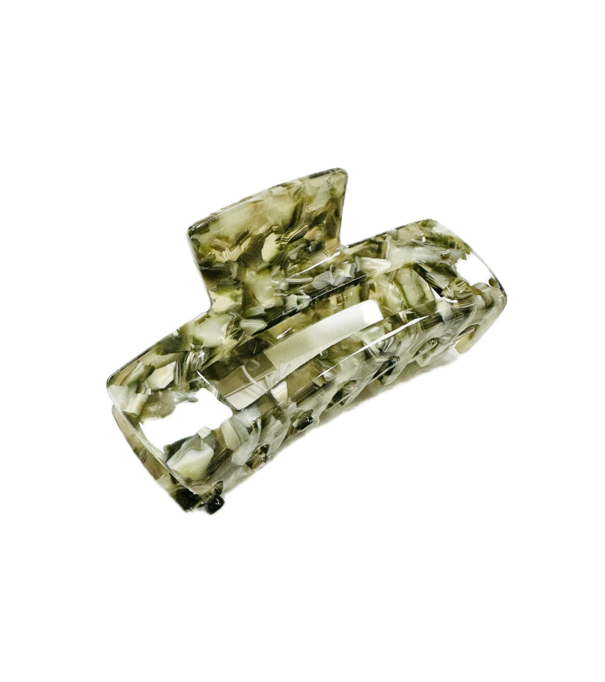Park Lane Claw Clip Hair Accessory - Green Marble Effect