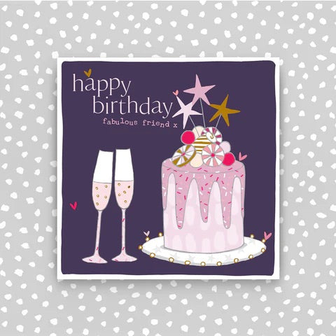 Molly Mae Happy Birthday Fabulous Friend Cake & Fizz Card