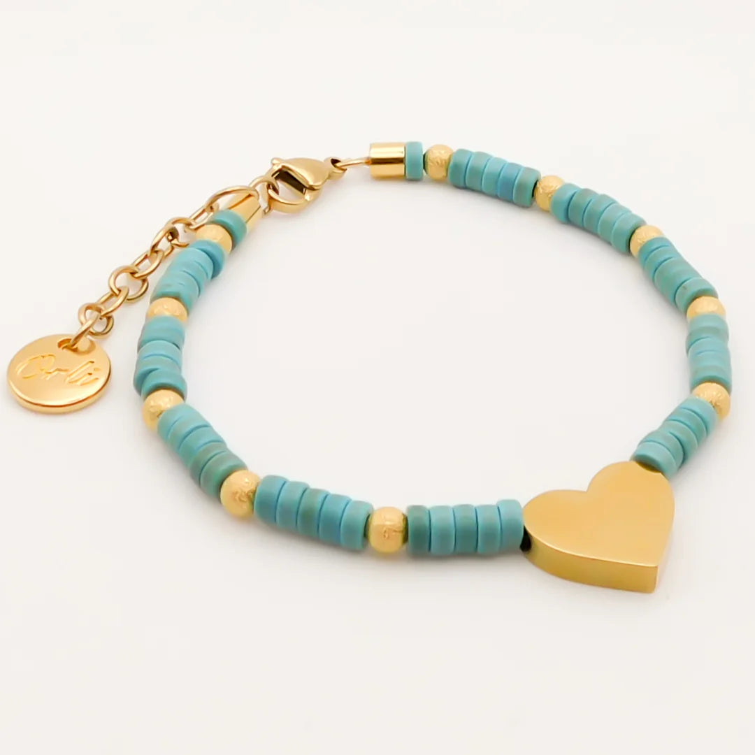 Orli Island Treasures Kos Heart Bracelet - Turquoise/Gold