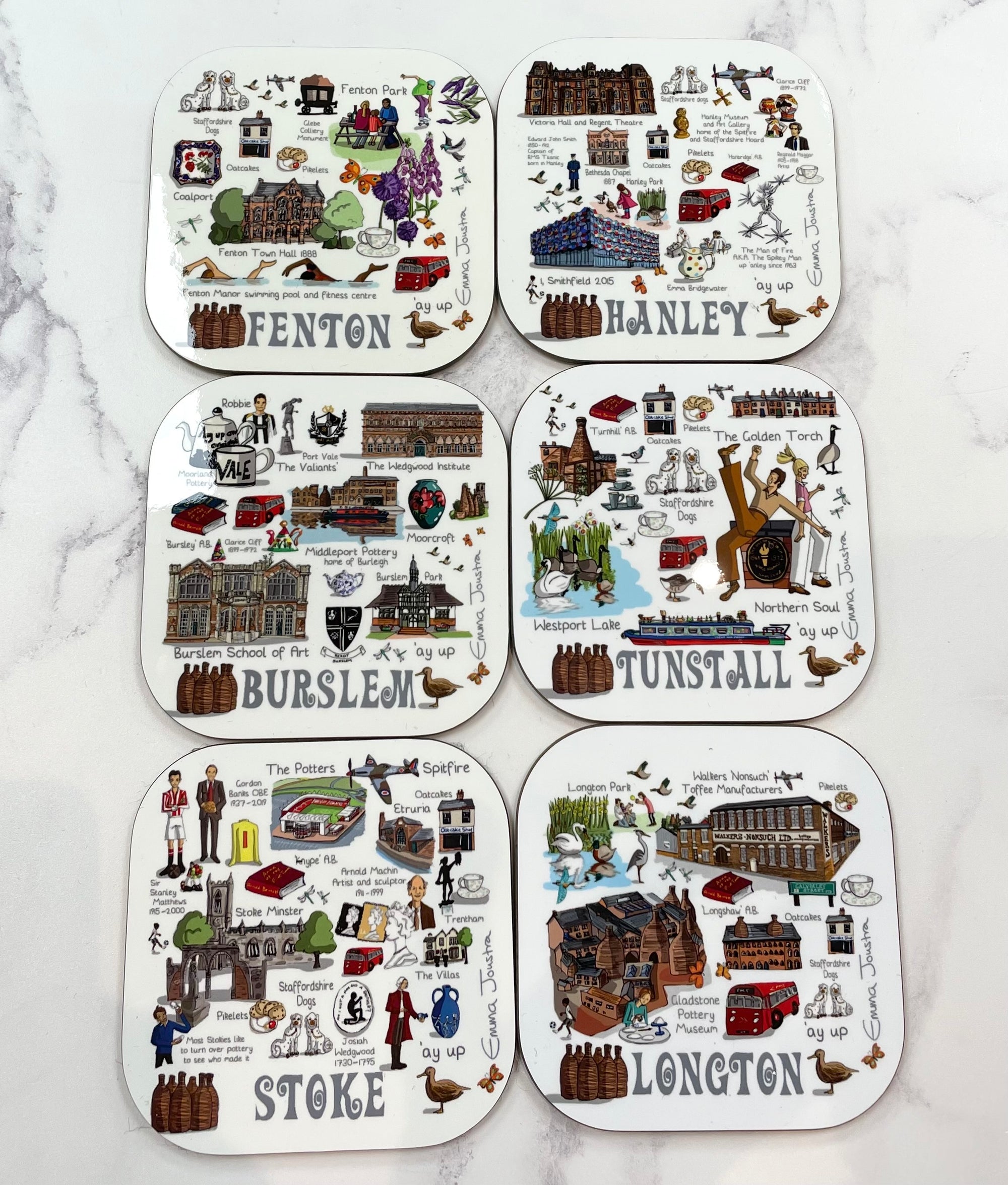 Emma Joustra Six Towns Series - TUNSTALL Coaster