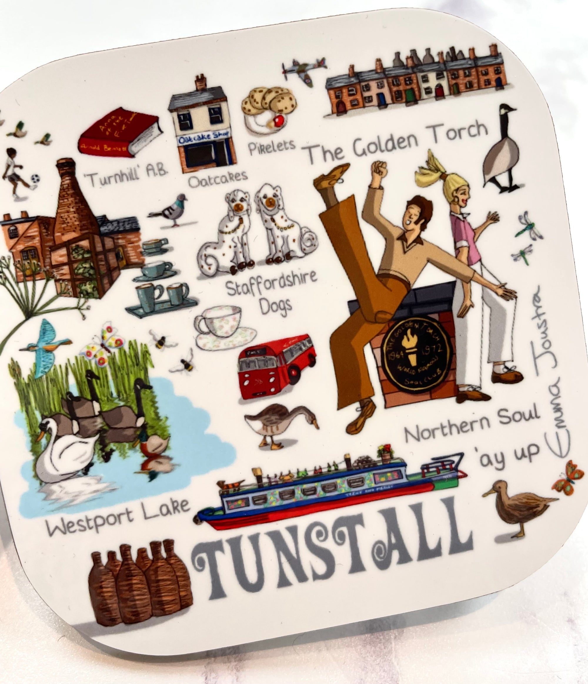 Emma Joustra Six Towns Series - TUNSTALL Coaster