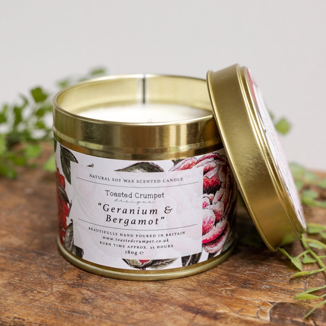 Toasted Crumpet - Geranium & Bergamot Tinned Soy Wax Candle