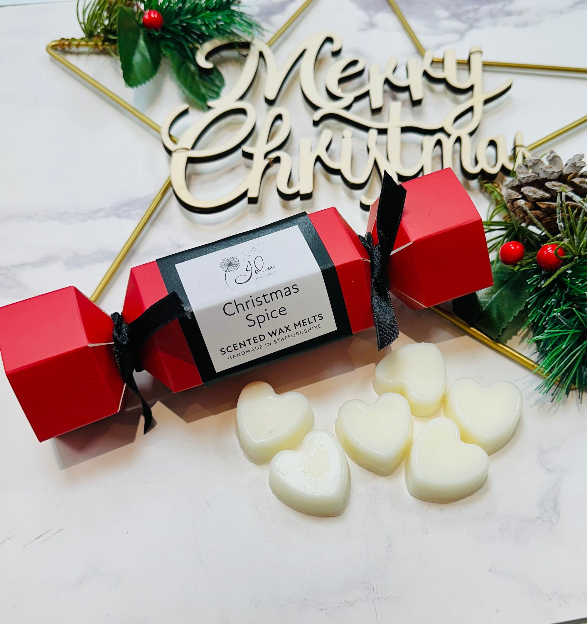 Jolu Boutique Christmas Spice Soy Wax Melts - Pack 6 Hearts